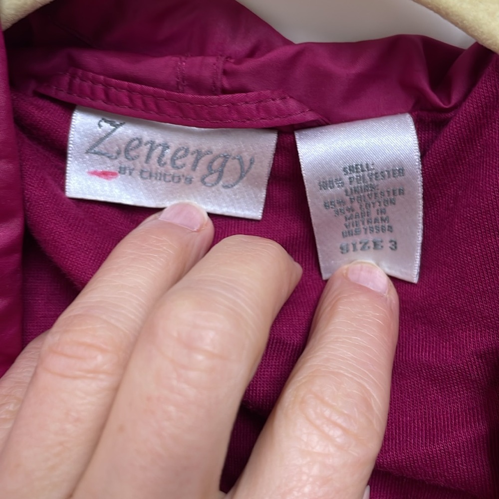 Chicos Magenta Spring Lined Jacket - image 2